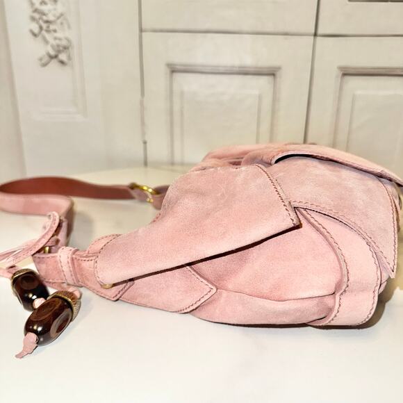 Saint Laurent Suede Bow Shoulder Bag - Picture 4 of 12